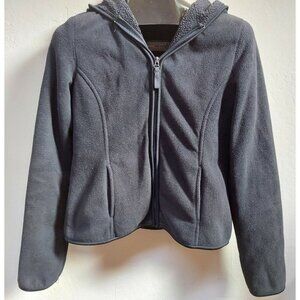Warehouse One All Weather Gear Black Fleece Zip Up Hoodie Sweater Jacket Medium